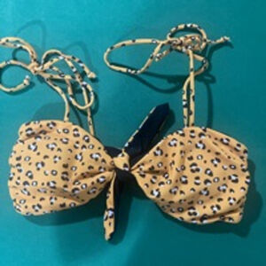 NWOTWomen's Sugar‎ Coast Bikini Top S Yellow Leopard Unwired Padded Bra Attached
